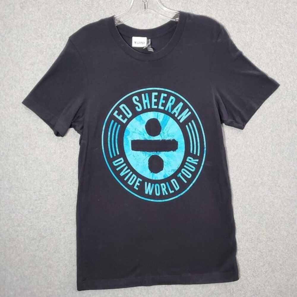 Ed Sheeran Men Shirt‎ Small Black 2017 Divide World Tour Crew Neck Short Sleeve